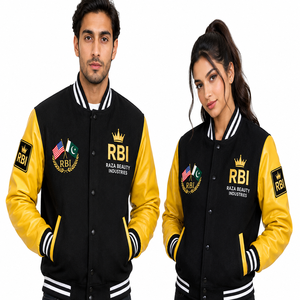 Blouson universitaire réversible en laine de baseball personnalisé, style Letterman, respirant, avec logo brodé fini, qualité supérieure - Product Image 1