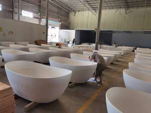 Bañera Independiente de Piedra Artificial de Lujo, Estilo Tradicional, Ecológica, Duradera, con 40 Jets de Aire, para Apartamentos, Interior, Personalizable - Product Image 4