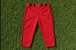 Conjunto de Uniforme de Béisbol Unisex Negro y Rojo, Transpirable, de Poliéster, Camiseta de Manga Corta con Botones y Pantalones - Product Image 3