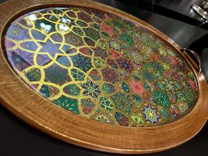 Bandeja de Madera con Textura de Lujo, Bandeja de Madera Estampada en Relieve para Diseño de Interiores de Alta Gama, Suministro de Bandejas para Servir al por Mayor - Product Image 5