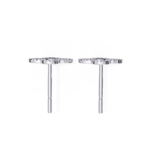 Pendientes de Lujo con Moissanita en Forma de Trébol, 1.10mm, 48 Piedras, Color D VVS, Pendientes de Diamantes con Trébol de Cuatro Hojas, Plata de Ley 925 - Product Image 6