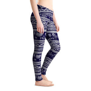 Women's High Waist Full Length Leggings Elephant <b>Pattern</b> Stretch <b>Knitted</b> Spandex Polyester Quick Dry Invisible Pocket Sporty All - Product Image 3