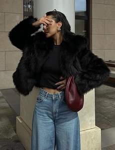 Nuevo Diseño de Abrigo para Mujer, Chaqueta Larga de Piel Sintética con Solapa, Elegante y a la Moda, Chaquetas de Piel Sintética de Lujo al por Mayor - Product Image 2