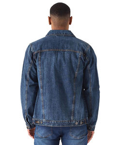 Men's Solid <b>Denim</b> <b>Jacket</b> With Brown Collar Button Front Regular Fit Stonewashed Casual Style Autumn Wear - Product Image 3