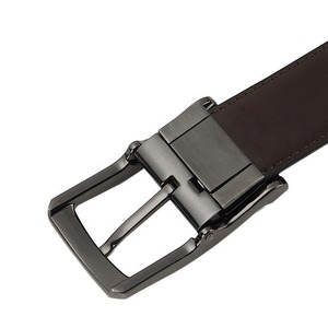 Ceinture en cuir véritable pour homme, noire, en cuir de vachette, boucle à ardillon en acier, ceinture résistante pour homme - Product Image 4