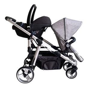 Poussette double compacte pliable multifonction en aluminium, classique, directement de l'usine, vente en gros, populaire, pour bébés jumeaux. - Product Image 5