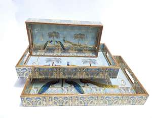 Bandeja Rectangular de Madera MDF Personalizada de Alta Calidad, Bandeja Sólida Impresa para Uso en Mesa de Hogar, Hotel o Boda - Product Image 2