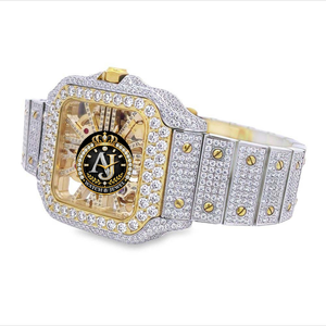 Reloj Mecánico de Esfera Redonda con Incrustaciones de Diamantes Moissanite, Acero Inoxidable, Cierre Oculto, Estilo de Joyería de Lujo - Product Image 3