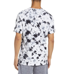 <b>Men's</b> <b>Tie</b>-Dye Short Sleeve T-Shirt O-Neck Knitted Casual Regular Fit White <b>Black</b> Pattern Print - Product Image 3
