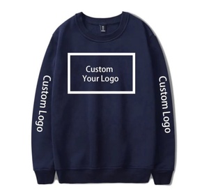 เสื้อสเวตเตอร์ผ้าฝ้าย100% ของผู้ชายเสื้อฮู้ดโอเวอร์ไซส์ปักโลโก้เสื้อสวมหัวคอกลมย้อมเรียบสำหรับฤดูหนาว - Product Image 4