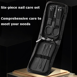 Premium Six Piece <b>Nail</b> Care Set Stainless Steel Manicure <b>Kit</b> Portable Case Classic Style for Adult with Custom Logo - Product Image 1