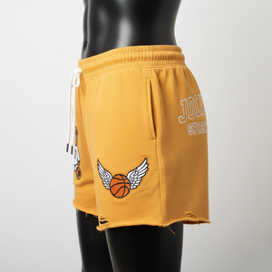 Shorts de mujer de algodón, poliéster y felpa, elásticos, cómodos, con apliques de chenilla y bordado, logotipo personalizado. - Product Image 3