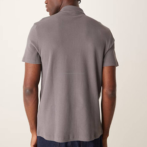 Camisa de Hombre Personalizada de Algodón Piqué Azul con Cuello Camisero, Manga Corta, Logotipo Frontal, Corte Regular Informal, Transpirable y de Secado Rápido - Product Image 5