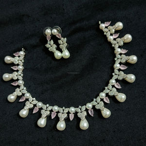 Classic American Ethnic Diamond Bridal Jewelry <b>Set</b> Two-Piece <b>Necklace</b> <b>and</b> <b>Earrings</b> for Wedding <b>and</b> Party in Classic Style - Product Image 1