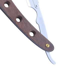 Navaja de Afeitar Profesional de Acero Inoxidable con Mango de Madera Premium para Barbería, Afeitado Masculino, Uso en Casa y Salón, OEM - Product Image 4
