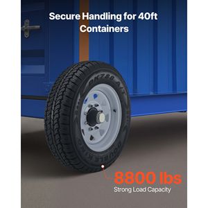 Heavy Duty 8 Lug Wheel Kit for 20 <b>ft</b> & <b>40</b> <b>ft</b> Shipping <b>Containers</b> <b>Trailer</b> Wheels with Ratchet Tie Moves New Product Accessory - Product Image 3