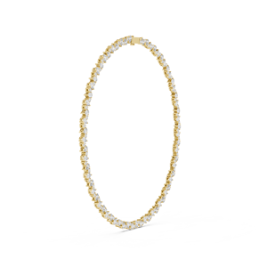 Collier tennis en diamant de laboratoire taille poire, plaqué or jaune, bijoux solides pour femmes - Product Image 2