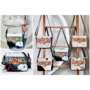 Bolso Bandolera de Cuero Vacuno con Diseño Floral, Hecho a Mano, de Cuero Genuino, para Mujer, Novedad 2026 - Product Image 1