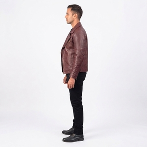 Veste décontractée pour homme, style motard, fermeture éclair sur le devant, manches longues, veste tendance, tailles personnalisées, vente en gros - Product Image 2