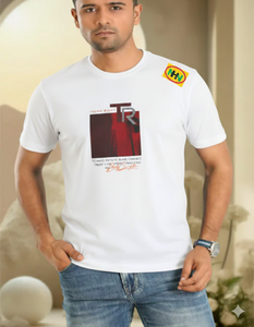 T-shirt confortable à manches courtes et col rond pour homme, grande taille, en coton doux imprimé, écologique, pour l'été, disponible en différentes couleurs - Product Image 5