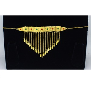 Colliers en micro-formage plaqués or, ensemble de bijoux de mariage et traditionnels, cadeau pour femmes, collier en cuivre et en laiton - Product Image 6