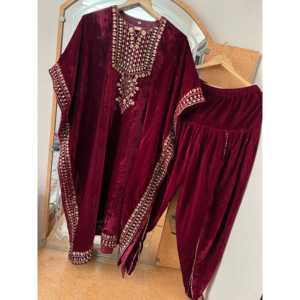 Hermosa ropa de fiesta bordada en la parte superior e inferior, talla 2XL - Product Image 4