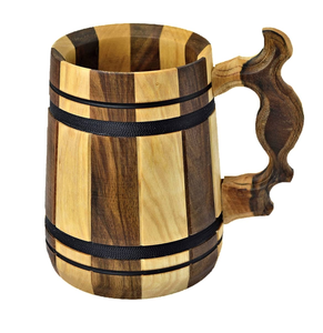 Decorative Premium Quality Natural Finishing Wooden Beer Mugs Hand-made Classic Style - Product Image 2