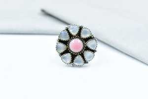 Handmade Pink Conch Pearl Sterling Silver <b>Adjustable</b> <b>Ring</b> Natural Shell Gemstone <b>Ring</b> for Women Fine Jewelry Wholesale - Product Image 6