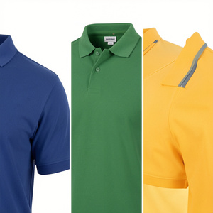 Polo de golf vierge de haute qualité en gros, personnalisable avec logo brodé, unisexe, 100 % coton, anti-boulochage, manches courtes, pour entreprise - Product Image 5