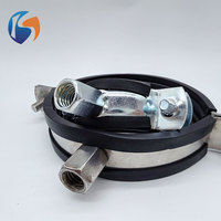 Collier de serrage en acier inoxydable pour tuyau, avec manchon intérieur en caoutchouc noir, support de tuyau pour pipeline extérieur