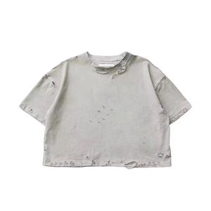 T-shirt en coton tricoté 100% délavé à l'acide 220 g/m² épais, style vintage, effet soleil délavé, écologique, ample, respirant, vierge, haute qualité pour homme - Product Image 5