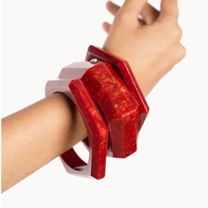 Rizir Fashion Geometric Resin Acrylic Zinc Alloy <b>Bangle</b> <b>Bracelet</b> for Women Trendy Party Minimalist Chunky Statement Jewelry - Product Image 1