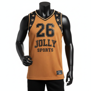 Camiseta de baloncesto para hombre, tejido de malla transpirable GSM, panel de punto, logotipo personalizado termoadhesivo, camiseta sin mangas 100% algodón, corte holgado, estampada. - Product Image 1