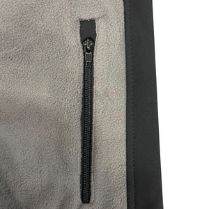 Chaqueta de Forro Polar Gris y Negro con Cuello Alto, Resistente al Viento, con Logotipo Frontal, Cierre de Cremallera, para Otoño, Viajes, Actividades al Aire Libre, Corte Regular, Chaquetas de Invierno para Hombre - Product Image 4