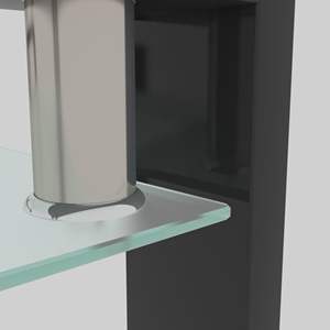 Tavolino da Caffè Moderno Rettangolare in Vetro Nero, Tavolini Laterali Trasparenti per Soggiorno, Arredamento Essenziale - Product Image 6