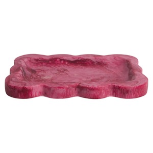 Bandeja Decorativa de Resina de Lujo Moderna con Aspecto Rosado, Forma Irregular, Diseño Abstracto para Frutas, Bodas y Tocadores - Product Image 1