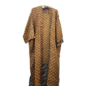 Kimono de seda India Vintage de verano Floral vestido de mujer Hippie bohemio bata de casa con cierre de cintura elástica Kimono de playa - Product Image 1