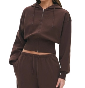 Sudadera Corta Extra Grande de Alta Calidad para Mujer, Sudadera Corta con Etiqueta Personalizada para Todas las Temporadas, Sudadera de Forro Polar Estampada - Product Image 1