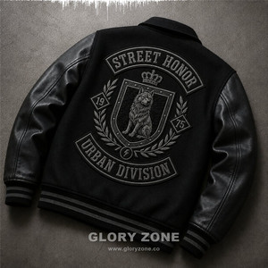 Glory Zone Custom Mens Vintage Distressed <b>Leather</b> Motorcycle <b>Jacket</b> Heavyweight Biker Bomber Winter Coat 18 - Product Image 2