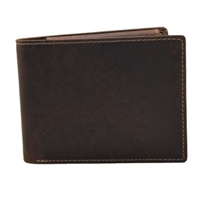 Men's Genuine Leather <b>Trifold</b> <b>Wallet</b> Dark Brown Minimalist Fold Closure Daily Use Short RFID Protection Long Open Credit Card - Product Image 1