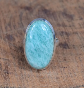 925 Sterling <b>Silver</b> <b>Ring</b> Natural Amazonite <b>Ring</b> Artisan Gemstone <b>Statement</b> <b>Ring</b> - Product Image 4