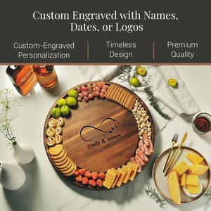 Wood Double Tier <b>Rotating</b> Tray Smooth-Spin Lazy Susan for Tabletop Spice Serving - Product Image 4