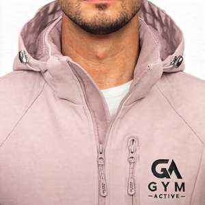 GA GYM ACTIVE Veste matelassée unisexe à capuche, fermeture éclair quart de tour, en polaire, coupe-vent, respirante, col montant, style sportif, pour l'automne, avec logo frontal - Product Image 1