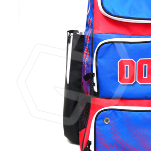 Sac à dos de baseball bleu et rouge, compartiment pour chaussures, poche pour bouteille d'eau, sac de sport unisexe écologique, équipement d'entraînement - Product Image 4