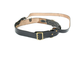 Ceinture en cuir style Sam Browne avec bandoulière, ceinture formelle noire pour cérémonie - Product Image 3
