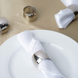 Anillos de Servilleta Modernos de Aluminio con Acabado Martillado, Decoración de Mesa, Accesorios para Bodas, 4.5cm de Ancho, Diseño Duradero - Product Image 2