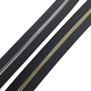 #5 Imitation Metal Resin <b>Zipper</b> Electroplated Gold & Silver Metal-Look Plastic <b>Zipper</b> for Leather Bags - Product Image 4