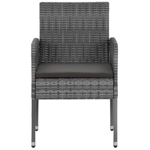 Ensemble de salle à manger d'extérieur gris foncé pour jardin, collection de meubles de jardin - Product Image 5