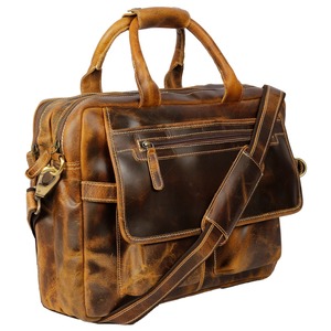 Sac messager en cuir de qualité supérieure avec broderie à motif anime, sac bandoulière vintage pour homme, pour transporter un ordinateur portable et pour les réunions d'affaires - Product Image 1