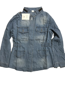 Women's <b>Denim</b> <b>Jacket</b> Light Wash Stonewashed Casual Zipper Front Regular Fit Autumn Style Solid Color Cotton Fabric - Product Image 2